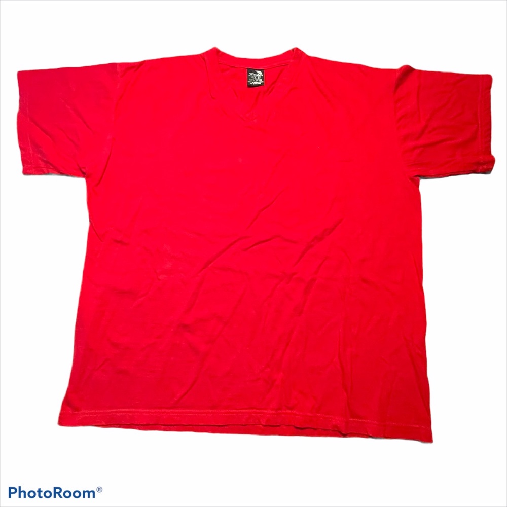 SADA Men’s V Neck T-Shirt 3XL 100% Cotton Red
